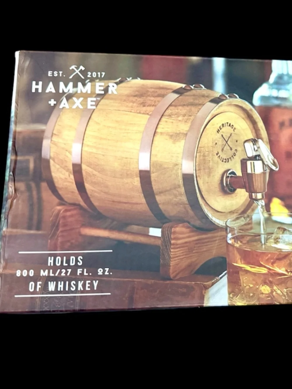 NWB Hammer Ax Whiskey Storage Barrel / Container - Picture 1 of 3